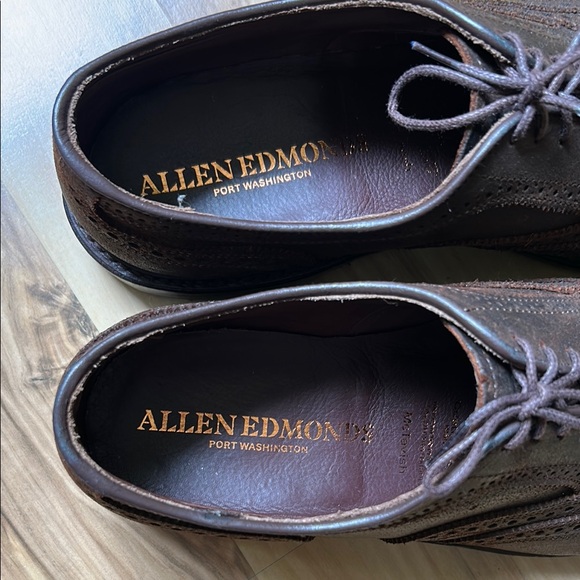 Allen Edmonds McTavish Brown Waxed Suede Oxfords 11D Worn Once - Picture 7 of 9